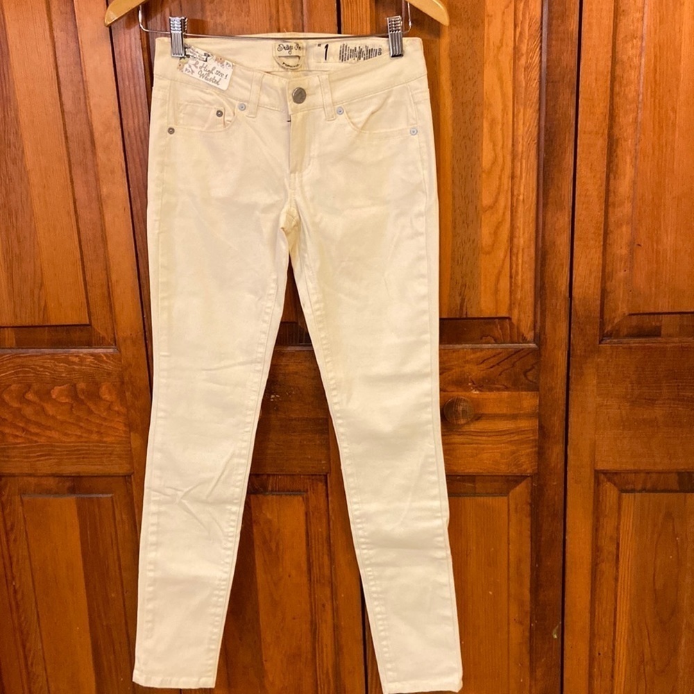 Indigo Rein High Waisted Skinny Jean Cream Size 1 NWT